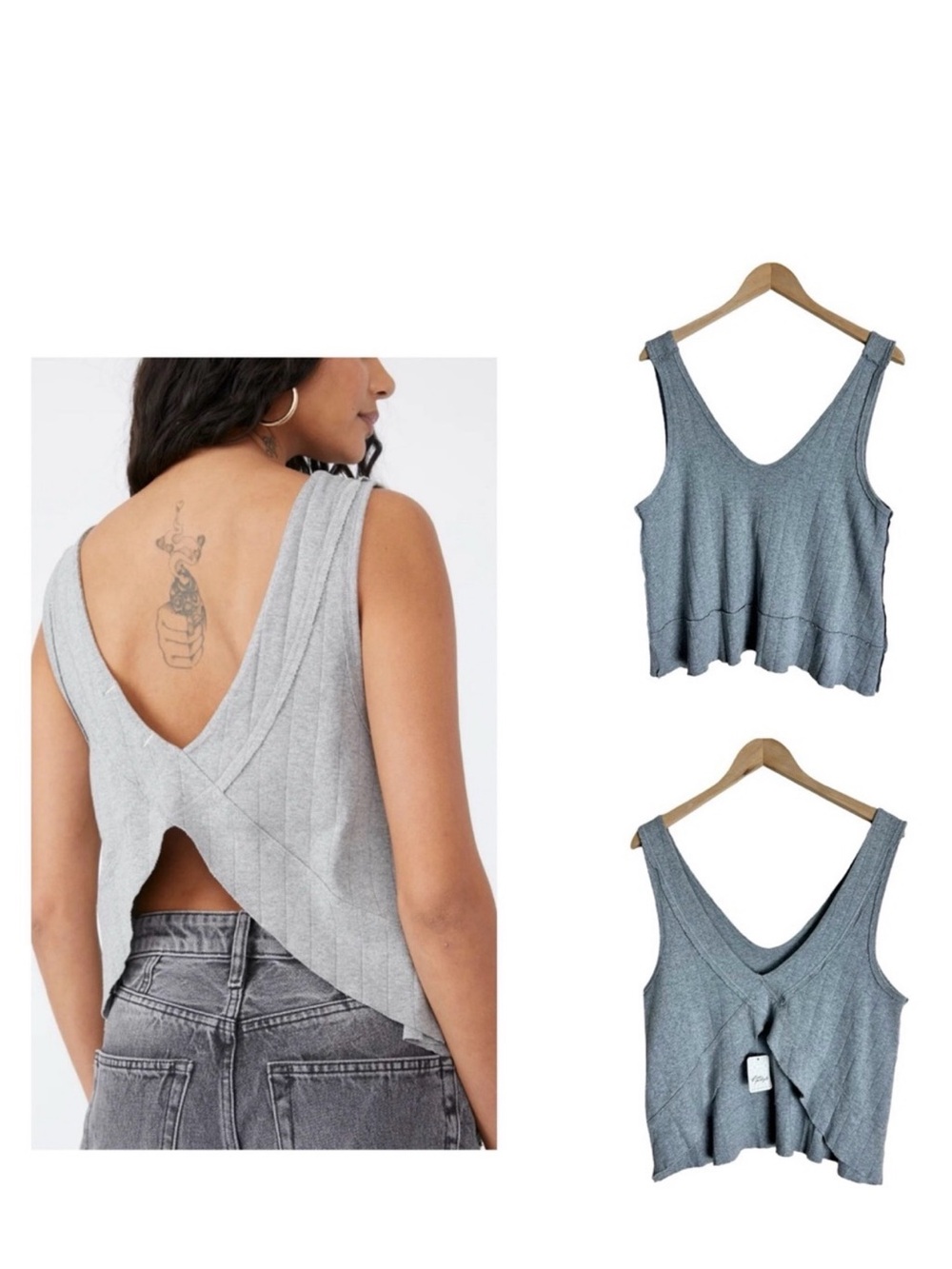 Free People Harper Top In Heather Grey Size XS New